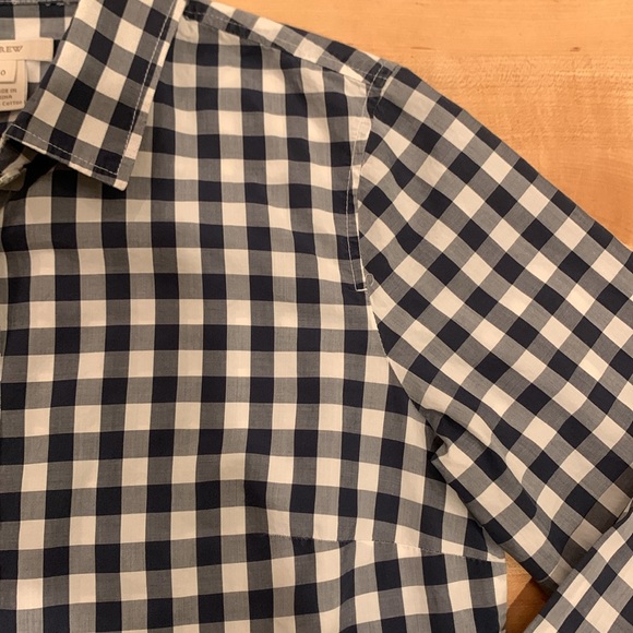 Charming J.Crew Navy Gingham shirt - Picture 5 of 5